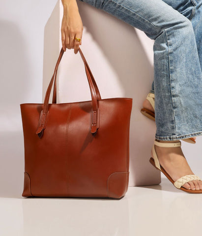 Desire Beauty- Corner Shoulder Tote Bag Brown