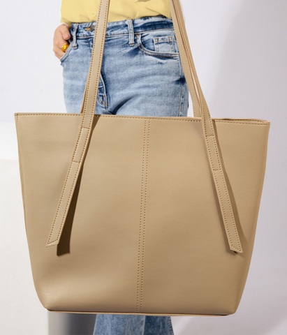 Desire Beauty- Minimalist Shoulder Tote Bag Beige