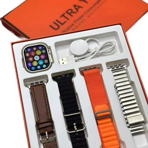 Smart Watch- Ultra Y10 (4in1) 4 Straps