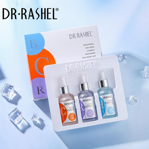 Dr.Rashel- Complete Facial Serum Set Vitamin C Serum, Hyaluronic Acid Serum,  Retinol serum 3 Pack 3pcs*30ml