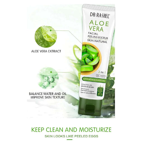 Dr.Rashel- Aloe Vera Facial Peeling & Scrub 2 in 1 100G