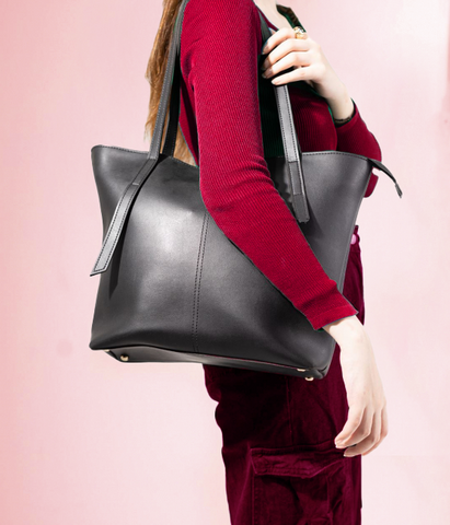 Desire Beauty- Minimalist Shoulder Tote Bag Black