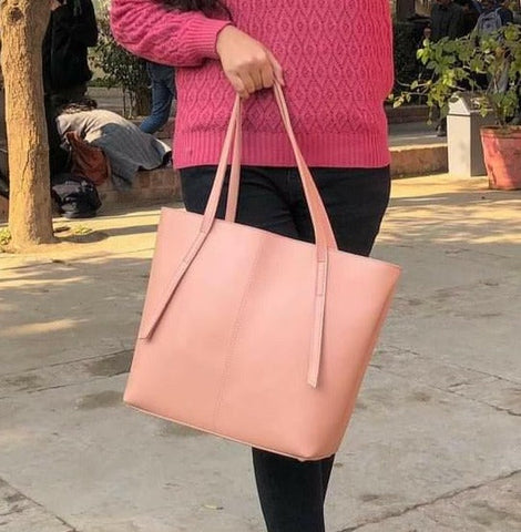 Desire Beauty- Minimalist Shoulder Tote Bag Pink