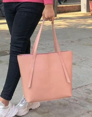 Desire Beauty- Minimalist Shoulder Tote Bag Pink