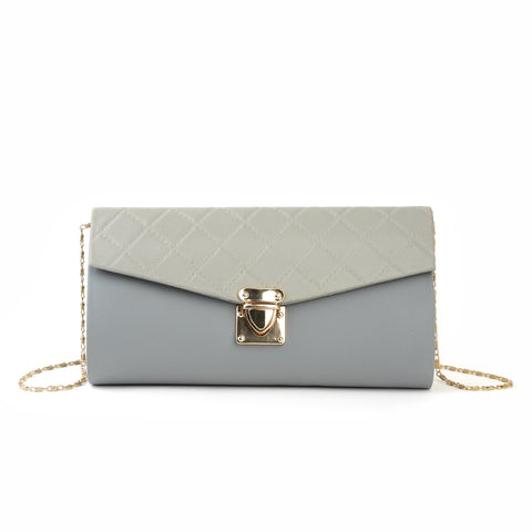 Desire Beauty- Quilted Clutch - Gray