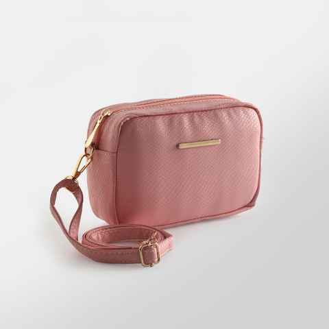 Desire Beauty- Mini Snakeskin Square Bag - Pink