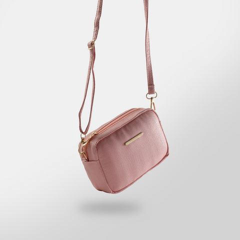 Desire Beauty- Mini Snakeskin Square Bag - Pink