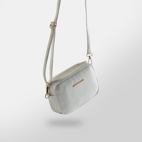 Desire Beauty- Mini Snakeskin Square Bag - White