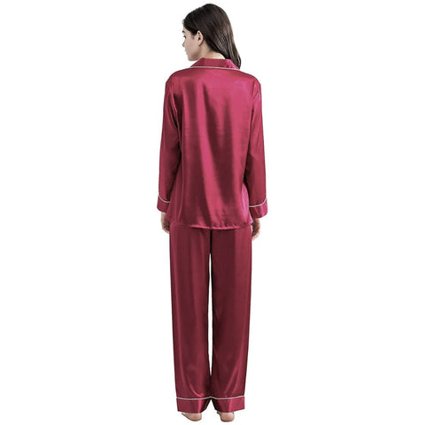 DreamWear- Silk PJ Set - Maroon