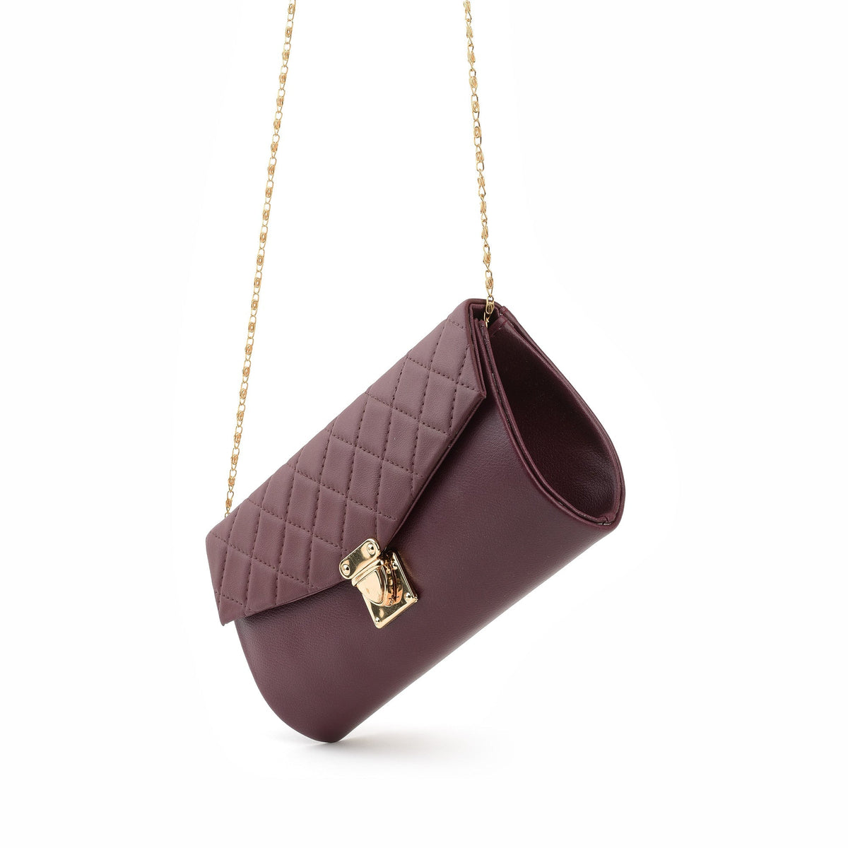 Desire Beauty- Quilted Clutch - Maroon