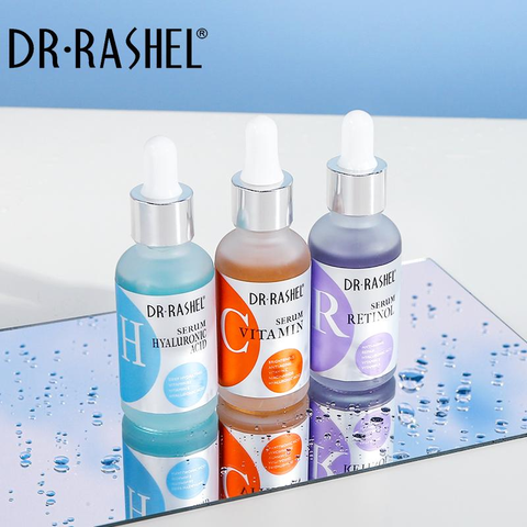 Dr.Rashel- Complete Facial Serum Set Vitamin C Serum, Hyaluronic Acid Serum,  Retinol serum 3 Pack 3pcs*30ml