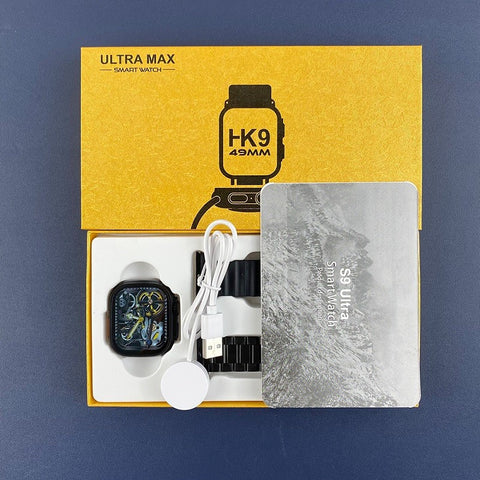 Smart Watch- HK9 Ultra Max (Gold) 2 Straps