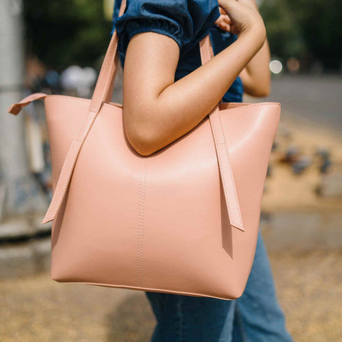 Desire Beauty- Minimalist Shoulder Tote Bag Pink