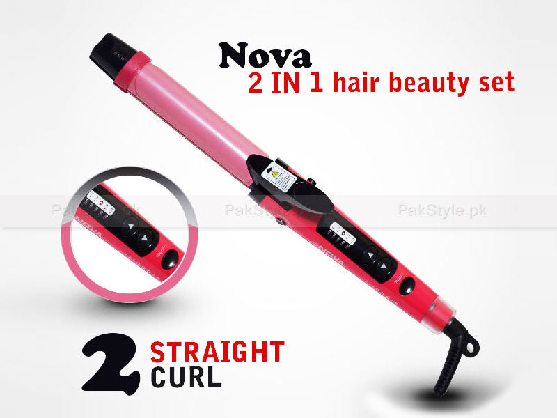 Nova- NHC-1818 2 IN 1 Hair Curler & Straightener